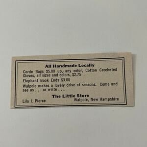 The Little Store All Handmade Locally Walpole NH 1952 Yankee Magazine Ad SAG5-S2